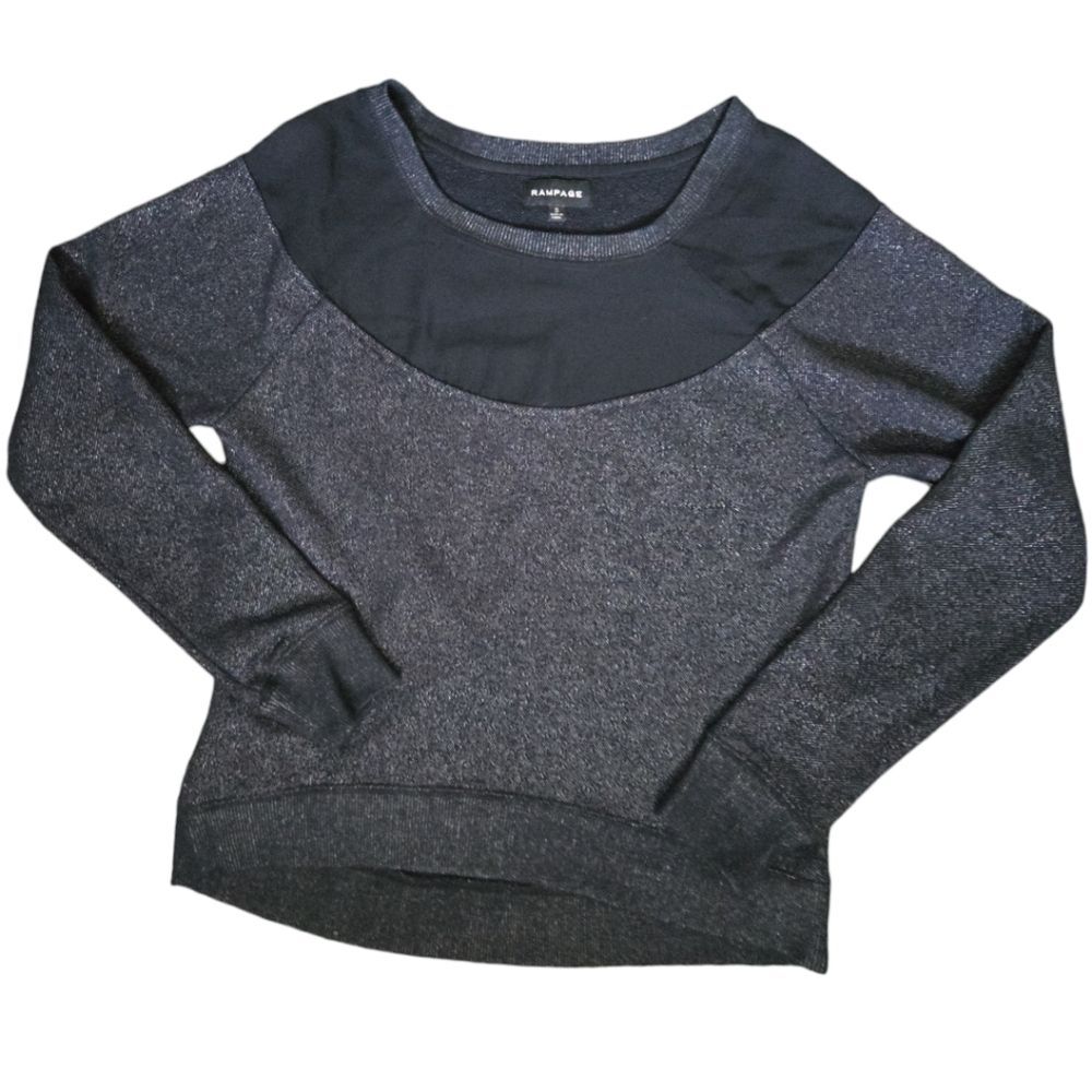 RAMPAGE BLACK PULL OVER SWEATSHIRT - S